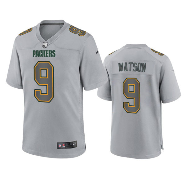  Mnes Green Bay Packers #9 Christian Watson Gray Atmosphere Fashion Game Jersey 