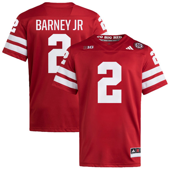  Nebraska Cornhuskers #2 Jacory Barney Jr. Scarlet College Football Game Jersey 