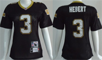 New Orleans Saints #3 Bobby Hebert Black Throwback Womens Team Jersey 