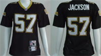  New Orleans Saints #57 Rickey Jackson Black Throwback Womens Team Jersey 