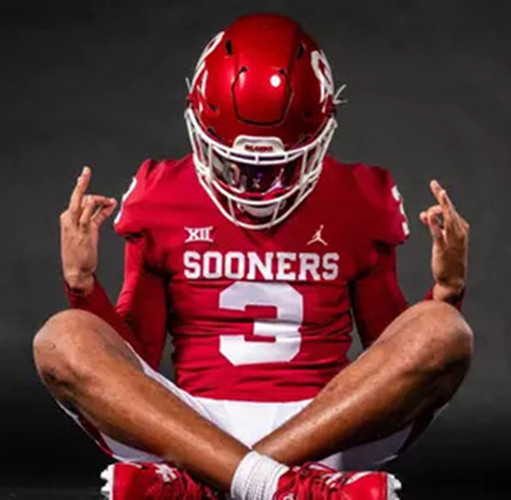  Oklahoma Sooners #3 Michael Hawkins Jr. Crimson College Football Game Jersey 