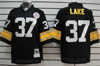  Pittsburgh Steelers #37 Carnell Lake Black Mitchell&Ness Throwback Jersey 