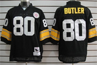  Pittsburgh Steelers #80 Jack Butler Black Mitchell&Ness Throwback Jersey 