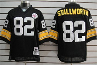  Pittsburgh Steelers #82 John Stallworth Black Mitchell&Ness Throwback Jersey 