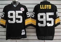  Pittsburgh Steelers #95 Greg Lloyd Black Mitchell&Ness Throwback Jersey 
