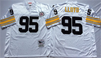  Pittsburgh Steelers #95 Greg Lloyd White Throwback Jersey 
