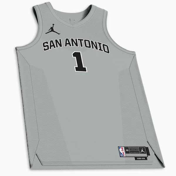  San Antonio Spurs Custom Gray 2025-26 Statement Edition Jersey 