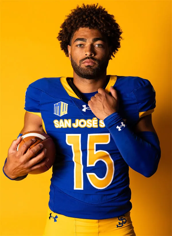  San Jose State Spartans #15 Jalen Bainer 2025 Royal Football Game Jersey 
