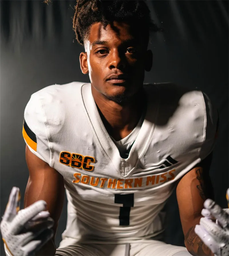  Southern Miss Golden Eagles #1 Braylon Braxton 2025 White football Game Jersey 