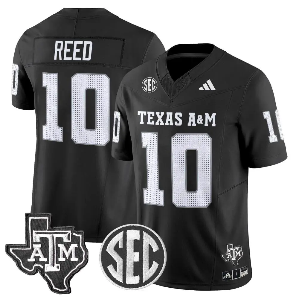  Texas A&M Aggies #10 Marcel Reed Black Alternate Premier Strategy Football Jersey 