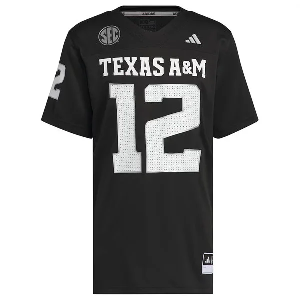  Texas A&M Aggies Custom Black Alternate Premier Strategy Football Jersey 