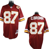  Washington Redskins #87 Charlie Brown Red Throwback Jersey 