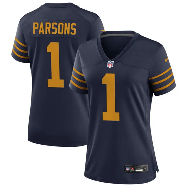  Woens Green Bay Packers #1 Micah Parsons Nike Navy The 1923 Classic Game Jersey 