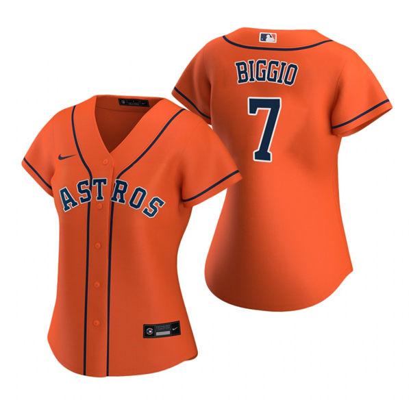  Women's Houston Astros #7 Craig Biggio Nike Orange Jersey 