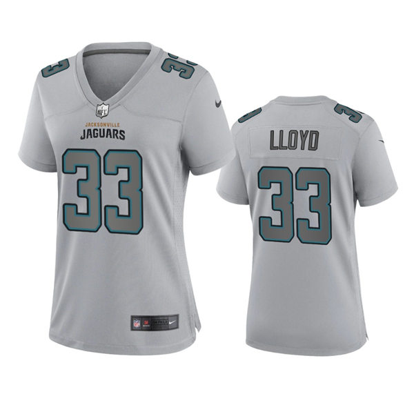  Women's Jacksonville Jaguars #33 Devin Lloyd Gray Atmosphere Fashion Game Jersey 
