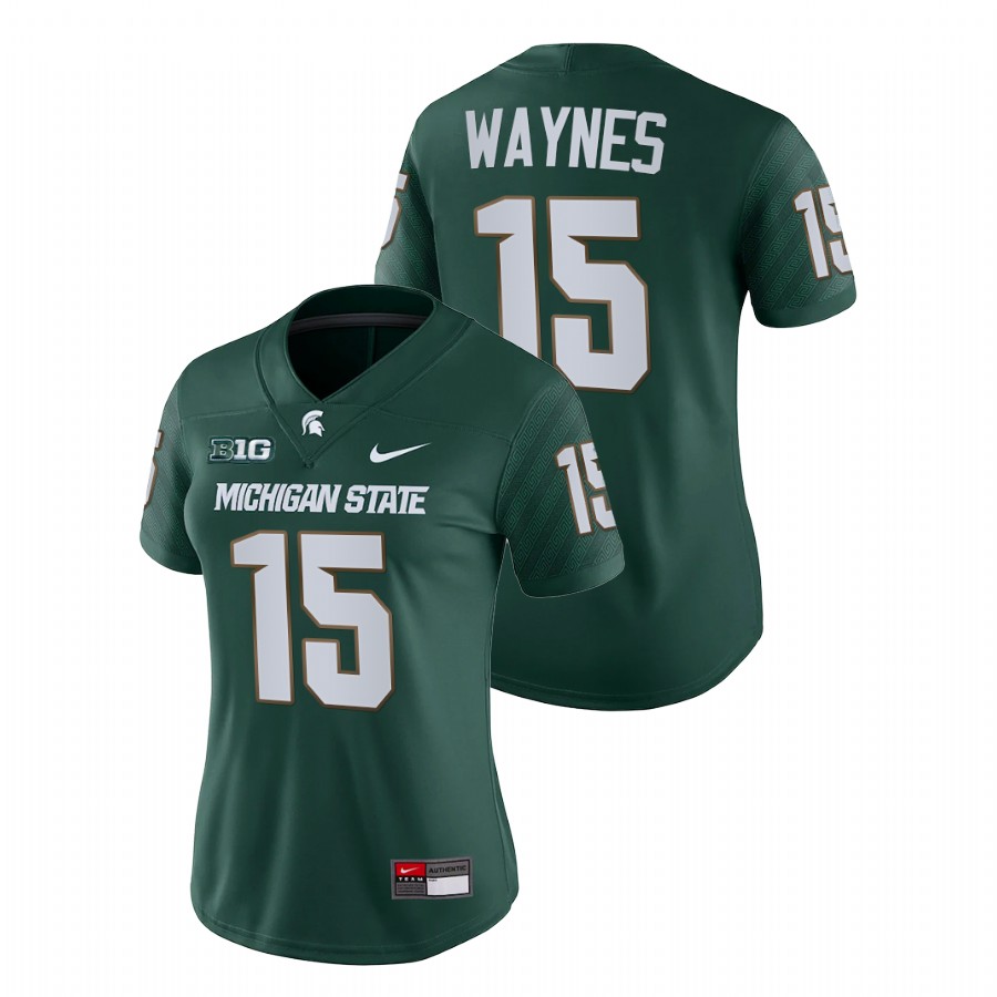  Women's Jersey Michigan State Spartans Trae Waynes Green College Football Game Jersey