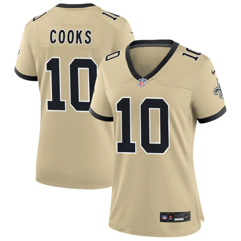  Women's New Orleans Saints #10 Brandin Cooks Nike Gold Gameday Golds Alternate Limited Jersey 