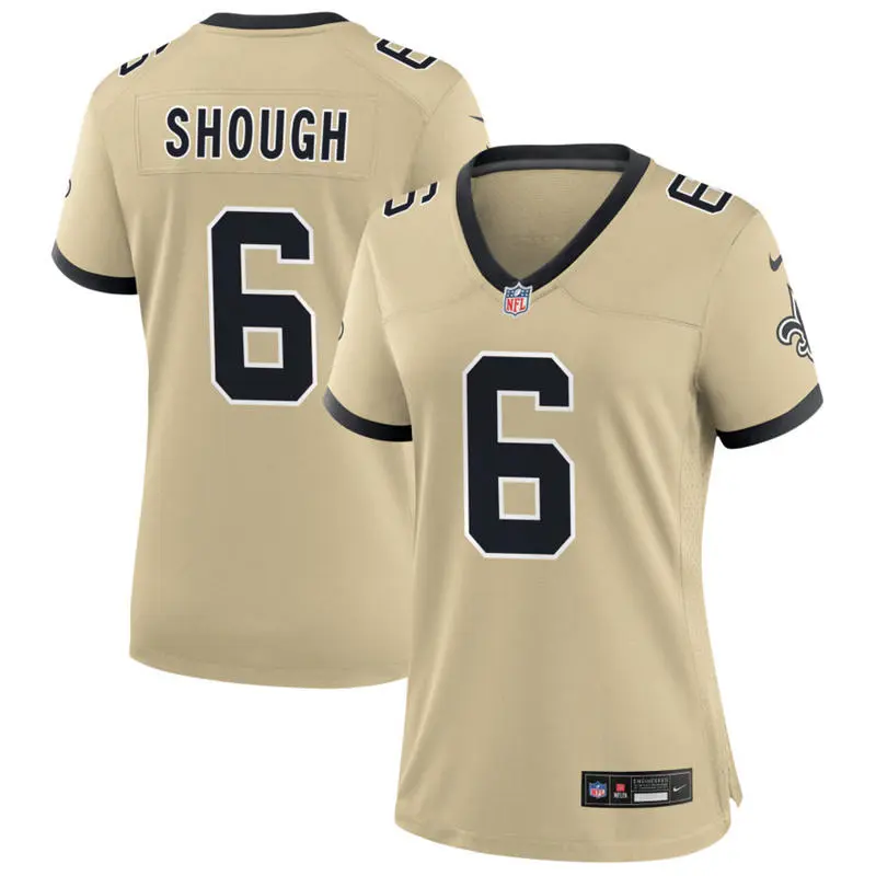  Women's New Orleans Saints #6 Tyler Shough Nike Gold Gameday Golds Alternate Limited Jersey 