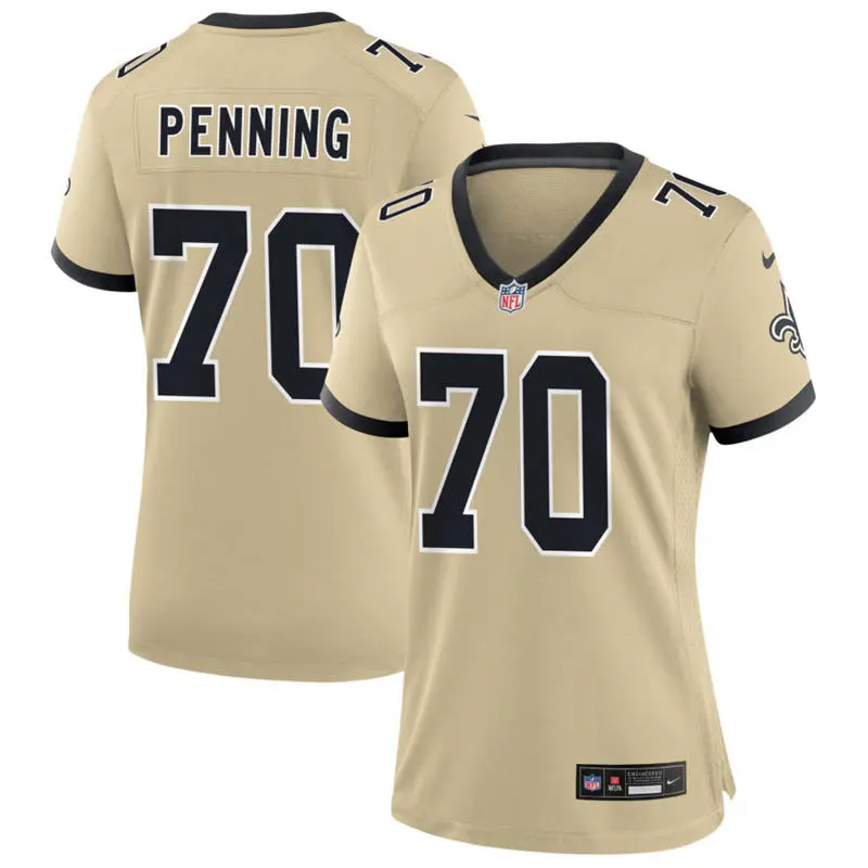  Women's New Orleans Saints #70 Trevor Penning Nike Gold Gameday Golds Alternate F.U.S.E. Limited Jersey 