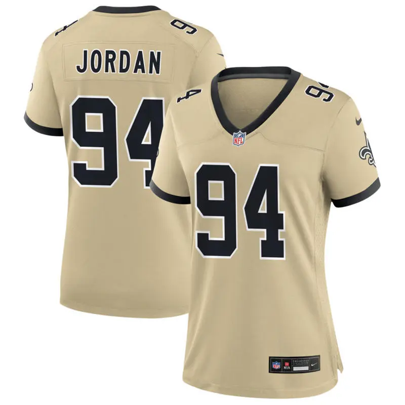  Women's New Orleans Saints #94 Cameron Jordan Nike Gold Gameday Golds Alternate Limited Jersey 