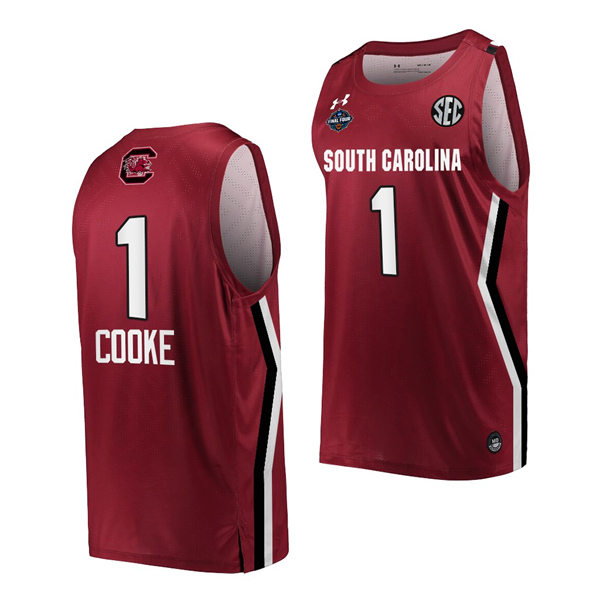  Women's South Carolina Gamecocks #1 Zia Cooke Wine NCAA 2022 March Madness Final Four Basketball Jersey 