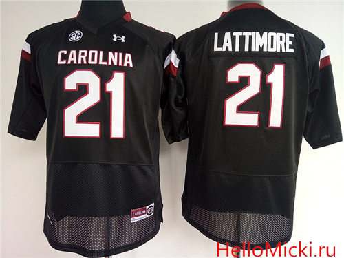  Women's South Carolina Gamecocks #21 Marcus Lattimore Black College Football Jersey 