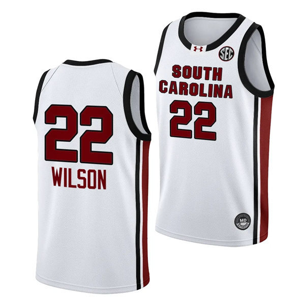  Women's South Carolina Gamecocks #22 A'ja Wilson 2023-24 Home White Women's Basketball Jersey 