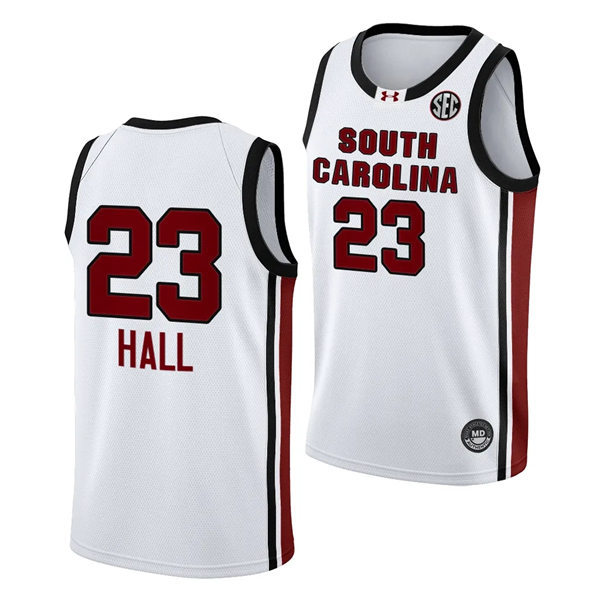  Women's South Carolina Gamecocks #23 Bree Hall 2023-24 Home White Women's Basketball Jersey 