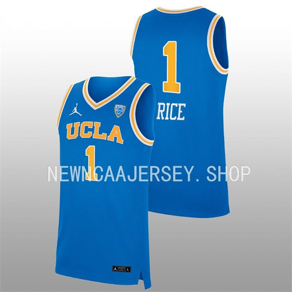  Women's UCLA Bruins #1 Kiki Rice Jordan Brand Blue College Basketball Game Jersey 