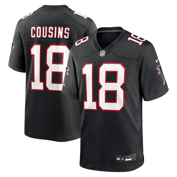  Womens Atlanta Falcons #18 Kirk Cousins Nike Black Throwback Limited Jersey 