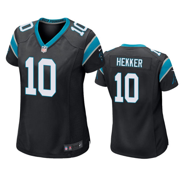  Womens Carolina Panthers #10 Johnny Hekker Nike Black Limited Jersey 