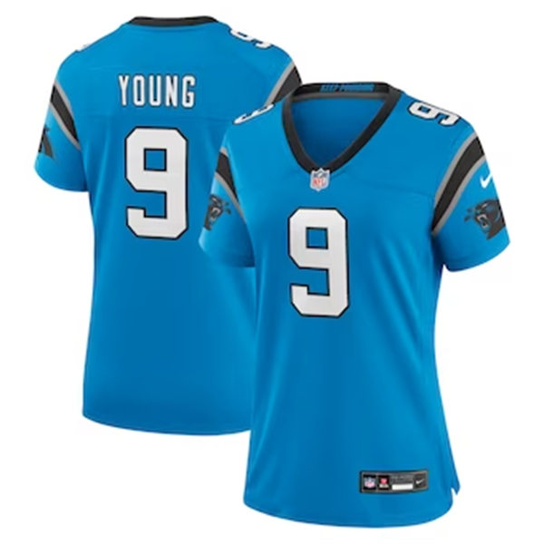 Womens Carolina Panthers #9 Bryce Young Nike Blue Limited Jersey 