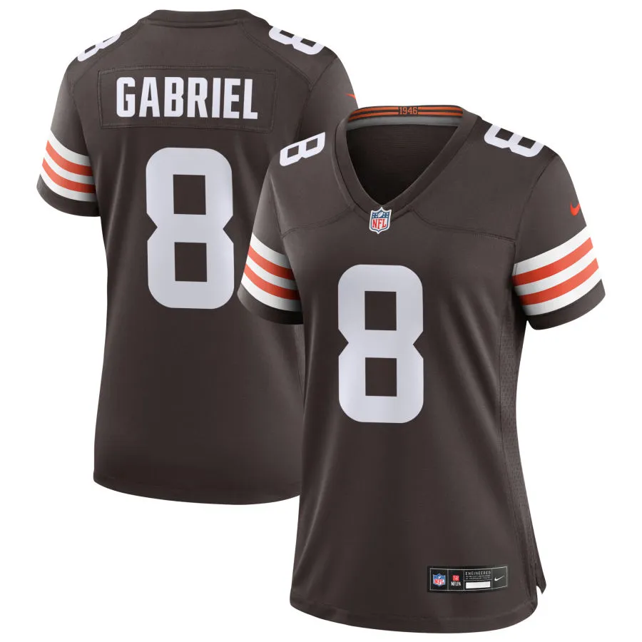  Womens Cleveland Browns #8 Dillon Gabriel Nike Brown Home Limited Jersey 