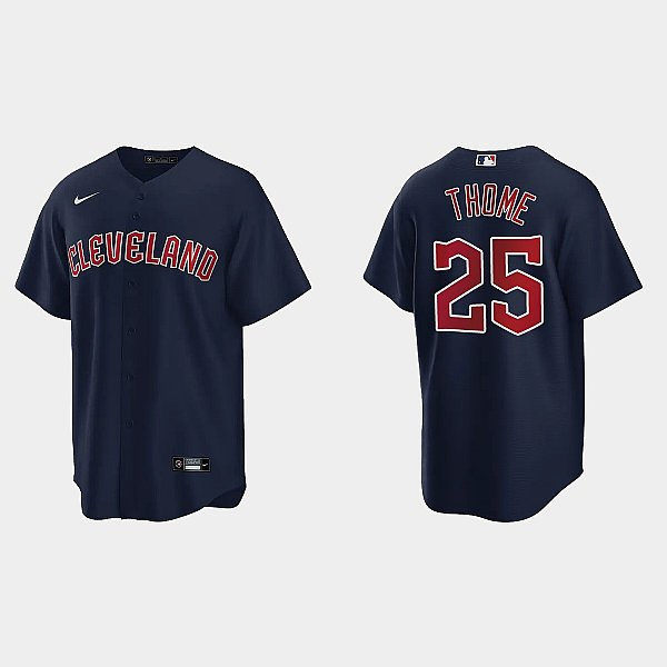  Womens Cleveland Guardians #25 Jim Thome Nike Navy Alternate Jersey 