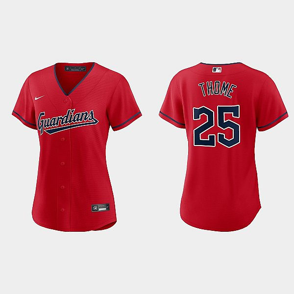  Womens Cleveland Guardians #25 Jim Thome Nike Red Alternate Jersey 
