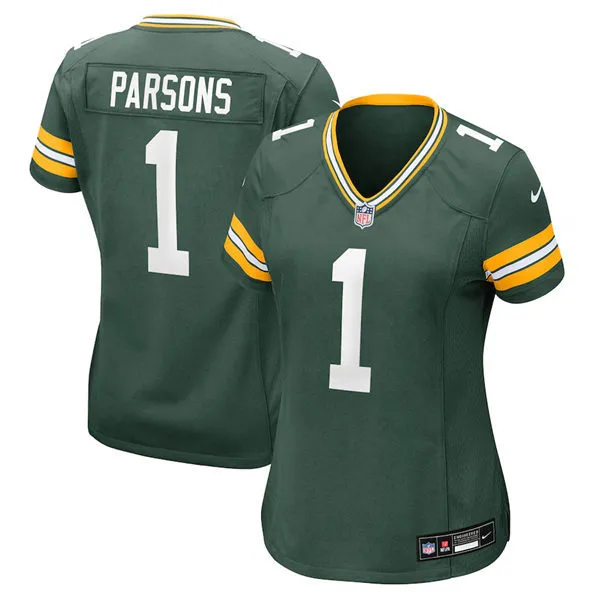  Womens Green Bay Packers #1 Micah Parsons Nike Green Limited Jersey 
