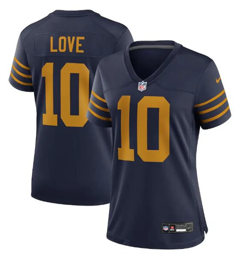  Womens Green Bay Packers #10 Jordan Love Nike Navy The 1923 Classic Game Jersey 