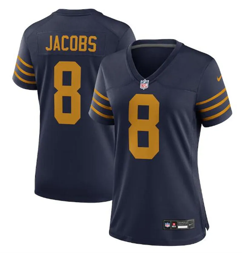  Womens Green Bay Packers #8 Josh Jacobs  Nike Navy The 1923 Classic Game Jersey 