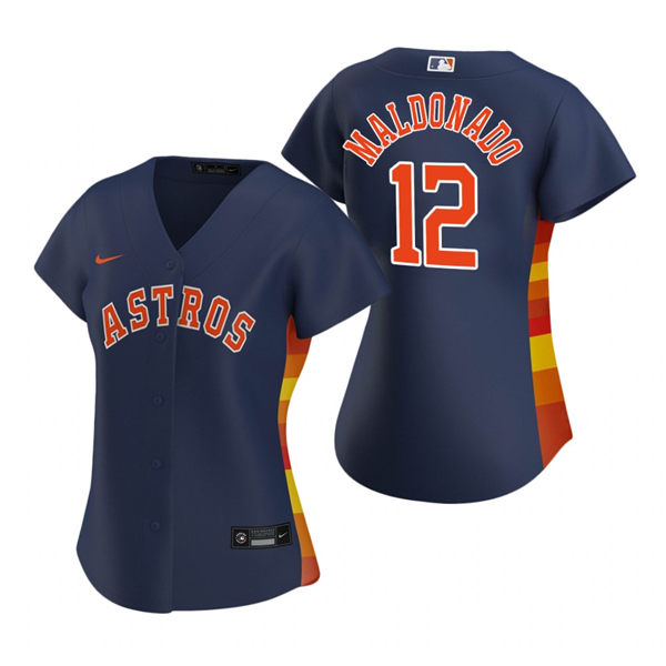  Womens Houston Astros #15 Martin Maldonado Nike Navy Alternate Jersey 