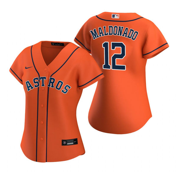  Womens Houston Astros #15 Martin Maldonado Nike Orange Jersey 