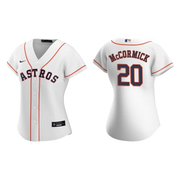  Womens Houston Astros #20 Chas McCormick Nike White Home CoolBase Jersey 