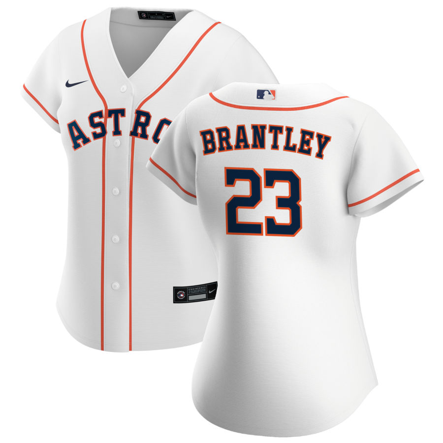  Womens Houston Astros #23 Michael Brantley Nike White Home Jersey 
