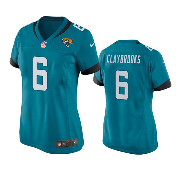  Womens Jacksonville Jaguars #6 Chris Claybrooks Nike Teal Alternate Limited Jersey 
