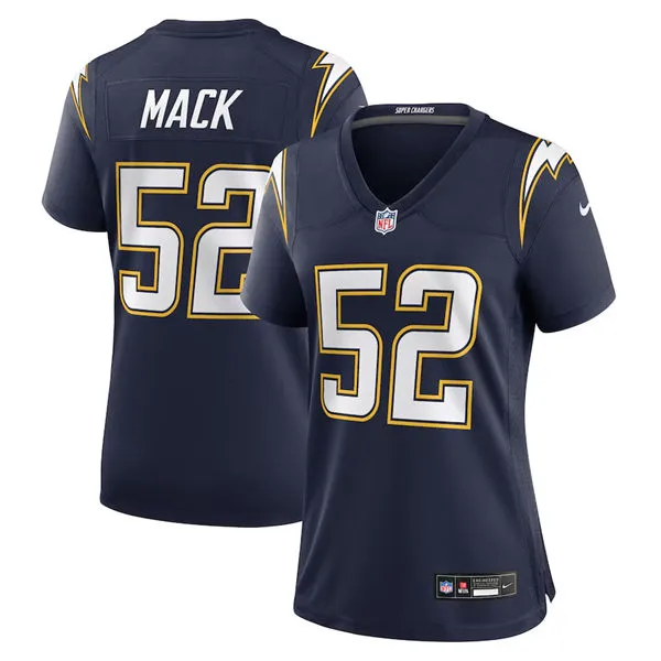  Womens Los Angeles Chargers #52 Khalil Mack Nike Navy Alternate Super Chargers Vapor F.U.S.E. Limited Jersey 