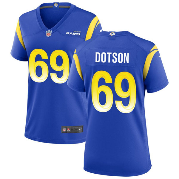  Womens Los Angeles Rams #69  Kevin Dotson Nike Royal Limited Jersey 