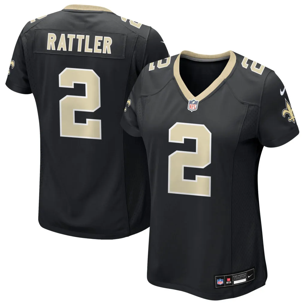  Womens New Orleans Saints #2 Spencer Rattler Nike Black Limited Jersey 