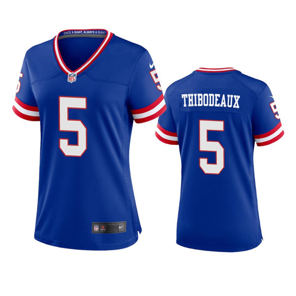  Womens New York Giants #5 Kayvon Thibodeaux Royal Classic Limited Jersey 