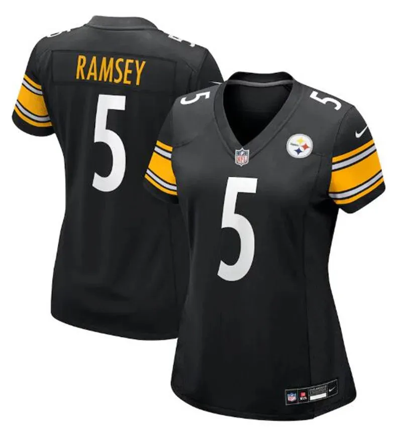  Womens Pittsburgh Steelers #5 Jalen Ramsey Nike Black Limited Jersey 
