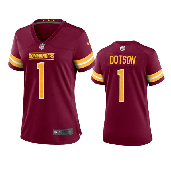  Womens Washington Commanders #1 Jahan Dotson Burgundy Team Color Limited Jersey 
