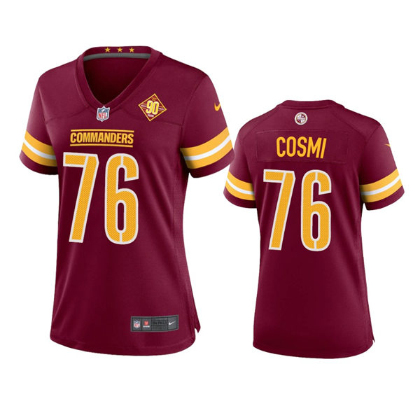  Womens Washington Commanders #76 Sam Cosmi Burgundy Team Color Limited Jersey 